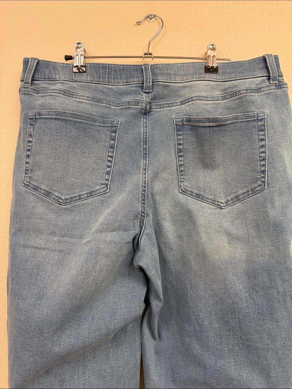 Denim&Co Indigo Easy Stretch Tapered Ankle Jean Women’s Size 16 Petite NWT QVC - Picture 7 of 12